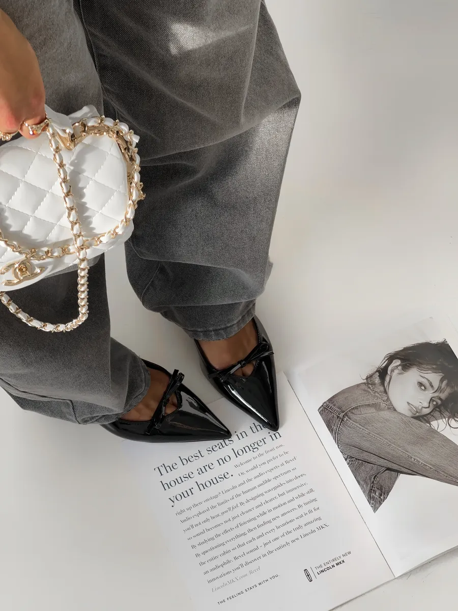 Туфли слингбэки на низком каблуке