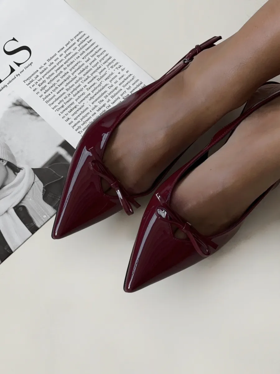 Туфли слингбэки на низком каблуке