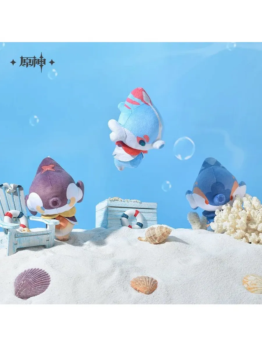 Брелок плюшевый Геншин Импакт Bubble Seahorse Blue and Pink