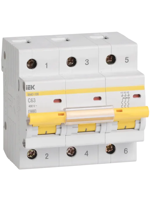 Iek Автоматический выключатель 3P C 50А 10кА, KARAT, 63А