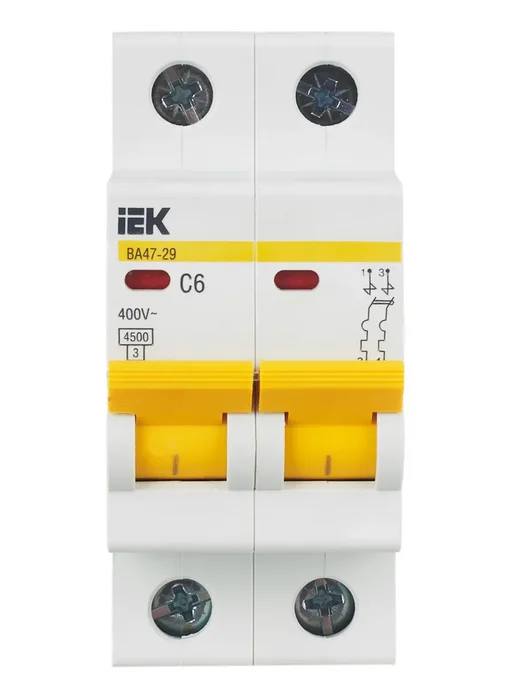 Iek Автоматический выключатель 2P C 6А 4,5кА, KARAT, серый, фото 3