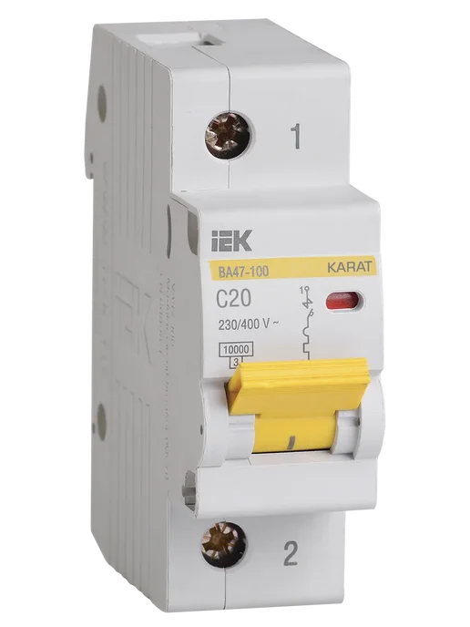Iek Автоматический выключатель 1P C 6А 10кА, KARAT, 20А, серый