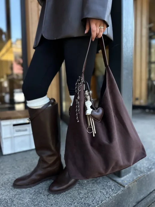 GUSAK SHOP Сумка шоппер замшевая через плечо, вариант