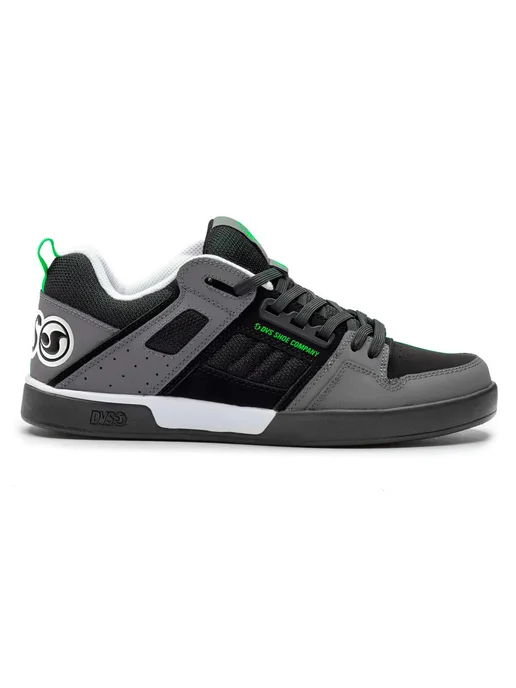 DVS Кеды низкие COMANCHE 2.0+ Black Charcoal Lime Nubuck, черный