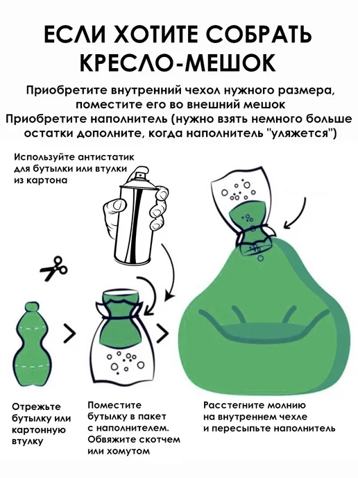 MOXXOW 5XL плюс чехол для очень большого кресла мешка CAMARO, серый, фото 5