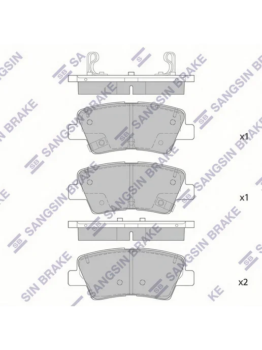 SANGSIN BRAKE Колодки тормозные дисковые задние, вариант, фото 2