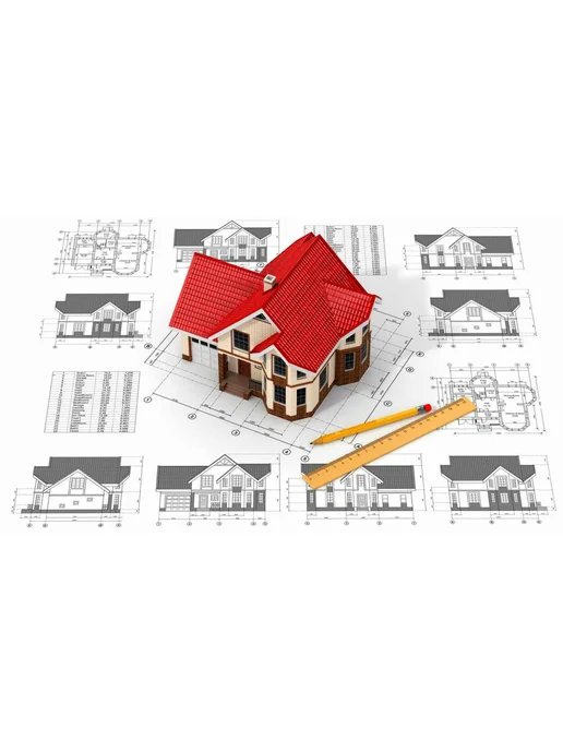 LinxOne Картина на холсте, 40x60, Архитектура строительства чертежи, 40x60, фото 3