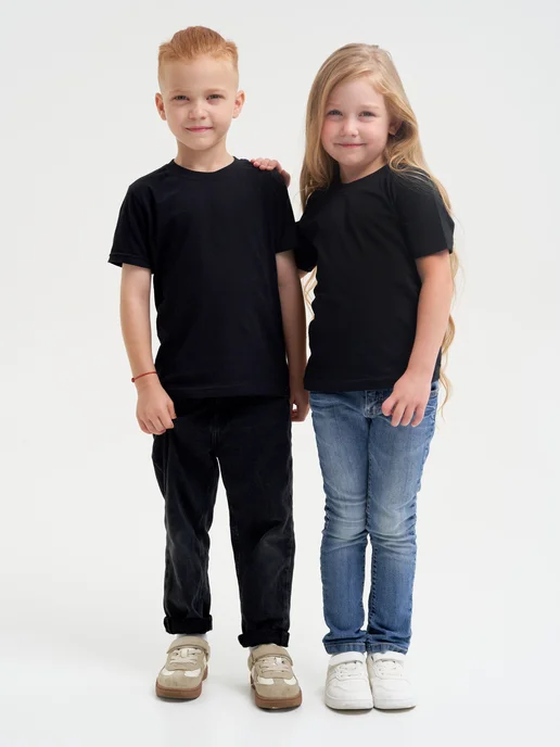 Zukids Футболка детская однотонная, черный, фото 2