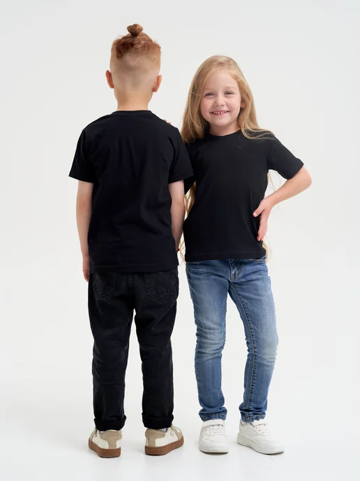 Zukids Футболка детская однотонная, черный, фото 3