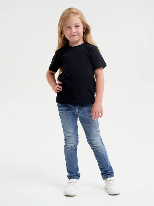 Zukids Футболка детская однотонная, черный, фото 5