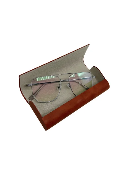 Optik U Футляр для очков твердый квадратный коричневый, коричневый, фото 2