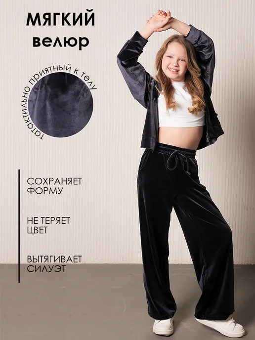 DANA STYLE Костюм велюровый тройка спортивный с капюшоном, серый, фото 7