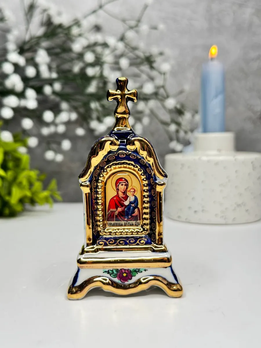 Киот гжель «Смоленская икона Божией Матери»
