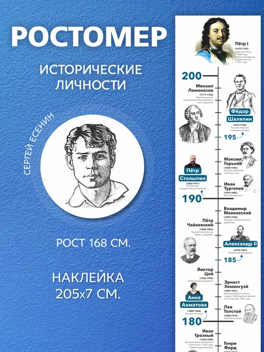 IVJ print Ростомер детский на стену наклейка, вариант