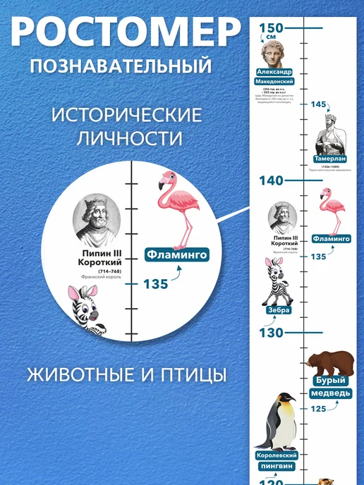 IVJ print Ростомер детский на стену наклейка, вариант, фото 4