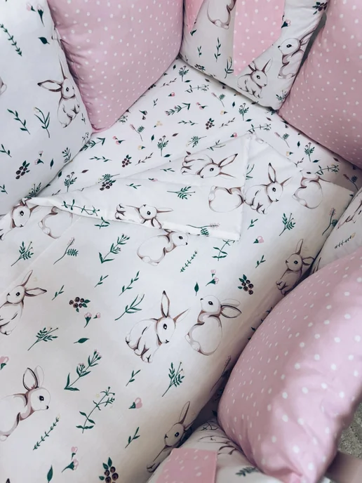BABYTEX5 Одеяло-плед 70*90 см стеганое зайчики, 70x95 см, фото 5