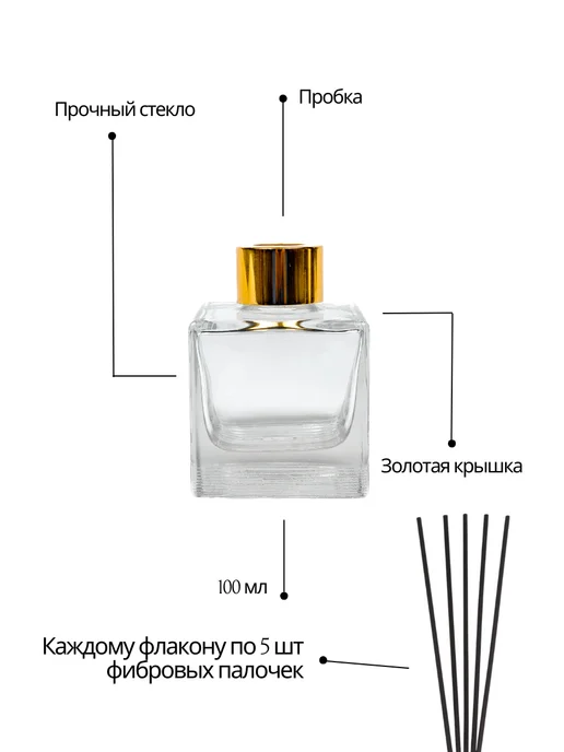 Флакон для диффузора пустой стеклянный 5шт, 5 шт, фото 2