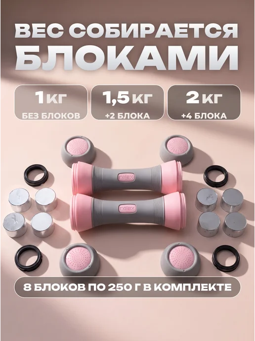 SYNE Гантели для фитнеса с регулировкой веса 2кг, 2 кг, фото 4