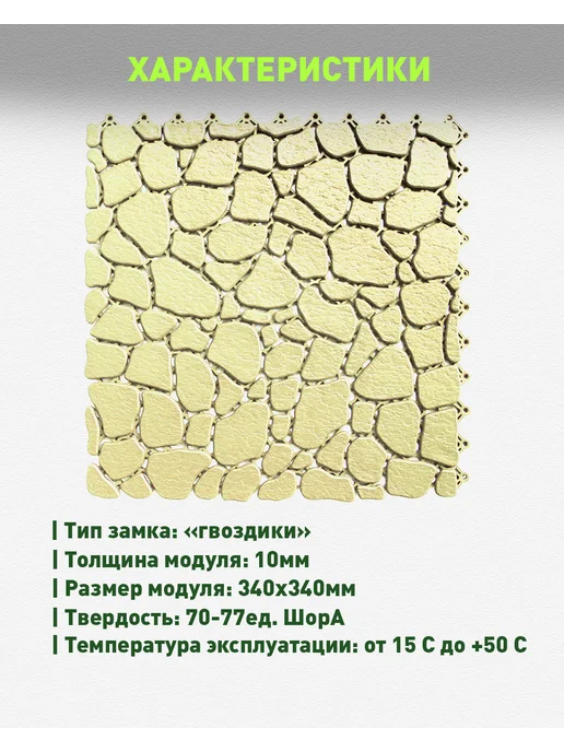 ПластФактор Коврик для ванной 12 штук Aqua Stone RAL 095 90 20, вариант, фото 3