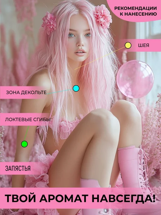 BekNati Духи масляные сладкие стойкие Bubble Gum Бабл Гам, 10 мл, фото 4