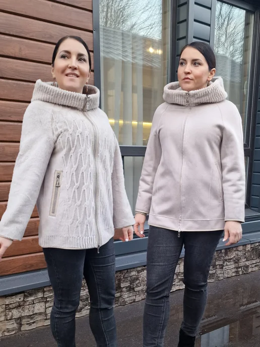 Olga Lenina Дубленка двусторонняя автоледи, бежевый, фото 2