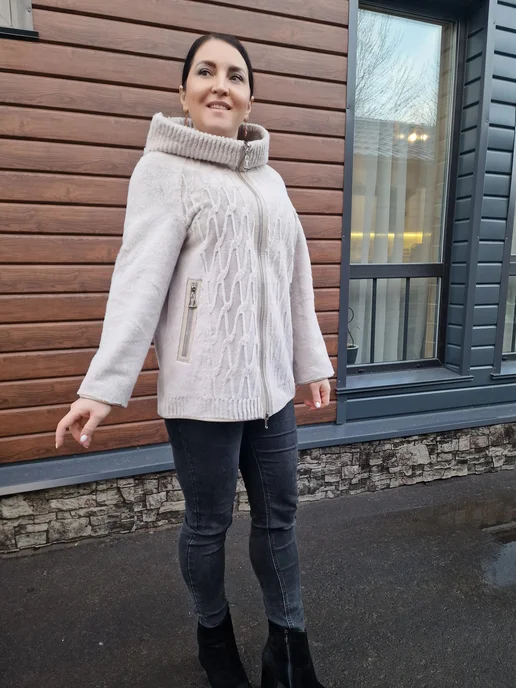 Olga Lenina Дубленка двусторонняя автоледи, бежевый, фото 4