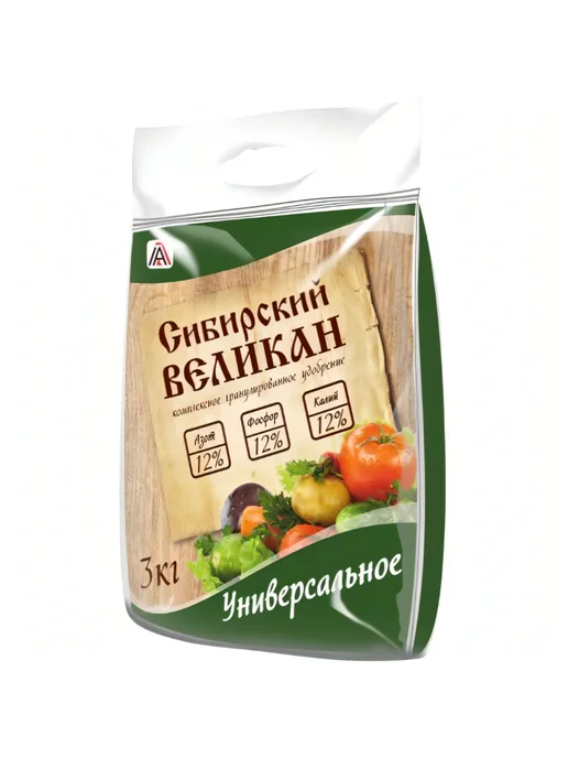 Удобрение "Сибирский великан" Универсальное 3кг 12-12-12, 3 кг