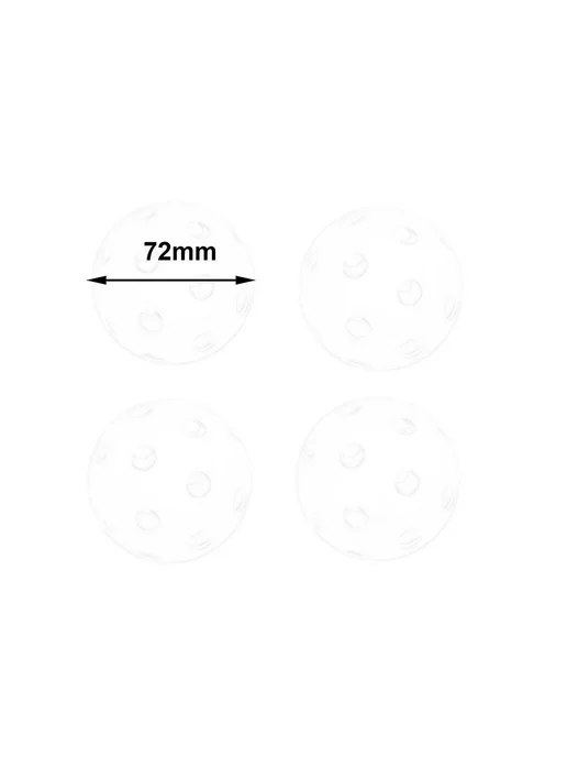 4 белых мяча для floorball тренировки Р Ball Diameter, белый, фото 2