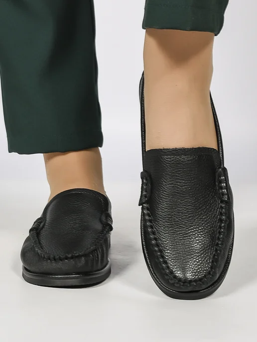 NN_ShoeS Мокасины женские осенние кожаные, черный, фото 2