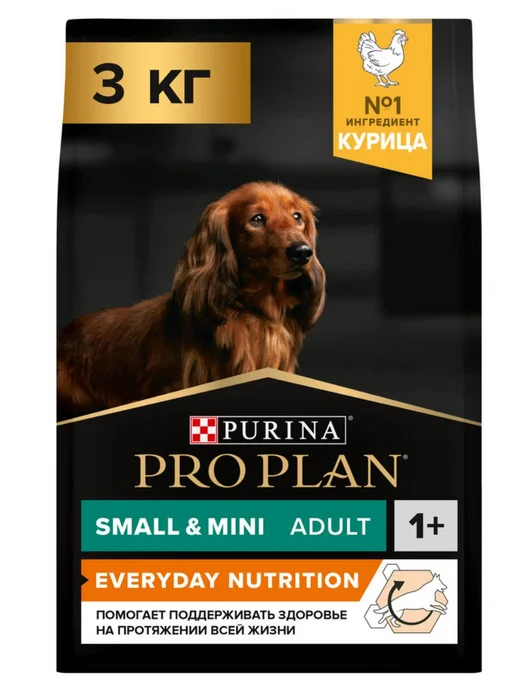 Сухой корм PRO PLAN Everyday Nutrition для собак, взрослые, мелкие, курица, 3 кг