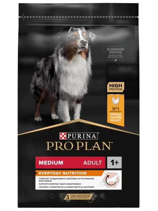 Сухой корм PRO PLAN Everyday Nutrition для собак, взрослые, средние, курица, 7 кг, фото 2