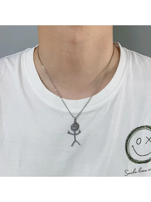 Elegant Touch Цепочка с подвеской "F?ck You", серый