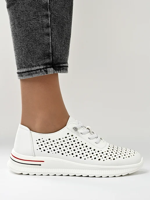 Letsgo Shoes Мокасины летние прессованная кожа, белый, фото 7