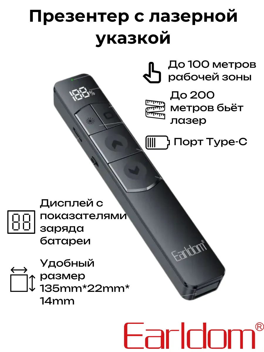 Презентер с лазерной указкой беспроводной