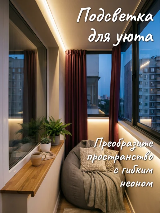 KVATR Лента светодиодная 15 метров 220в гибкий неон теплый белый, 15 м, фото 2