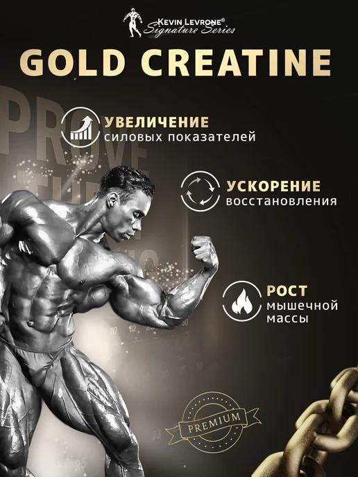 Kevine Levrone Креатин моногидрат порошок creatine 300 г Gold Levrone, золотой, фото 2