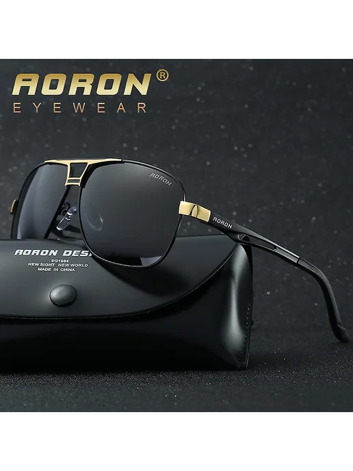 Солнцезащитные очки ААRON поляризационные Р Leather, черный, фото 2