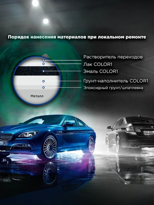 COLOR1 Аэрозольный 1К лак для автомобилей, глянцевый, 520 мл, 520 мл, фото 4