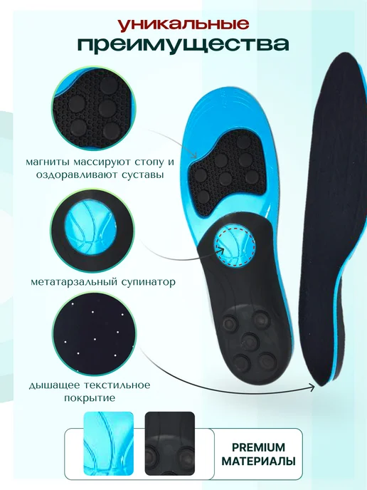 MyBalance Стельки ортопедические массажные, синий, фото 4