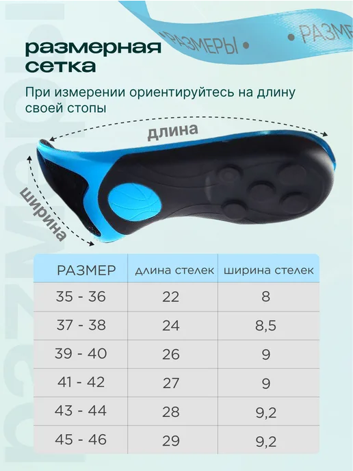 MyBalance Стельки ортопедические массажные, синий, фото 5