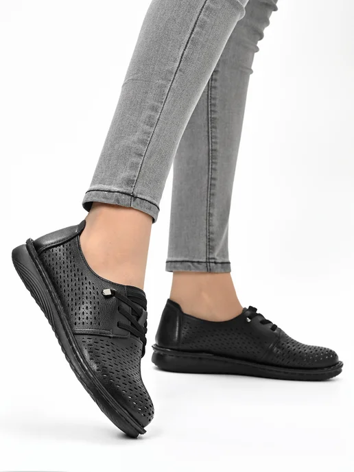 Shoe House Мокасины мягкие легкие, черный