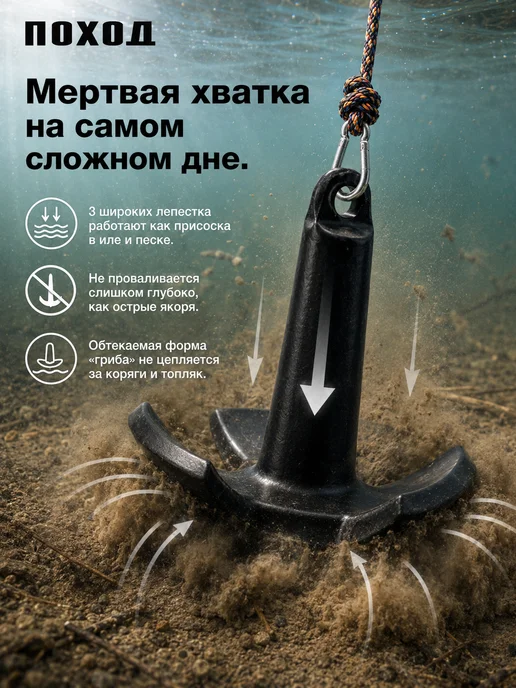 поход Якорь гриб для лодки ПВХ 5,4, вариант, фото 3