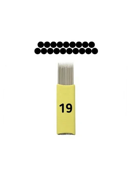 Игла двухрядная 19 для микроблейдинга, 10шт, 10 шт