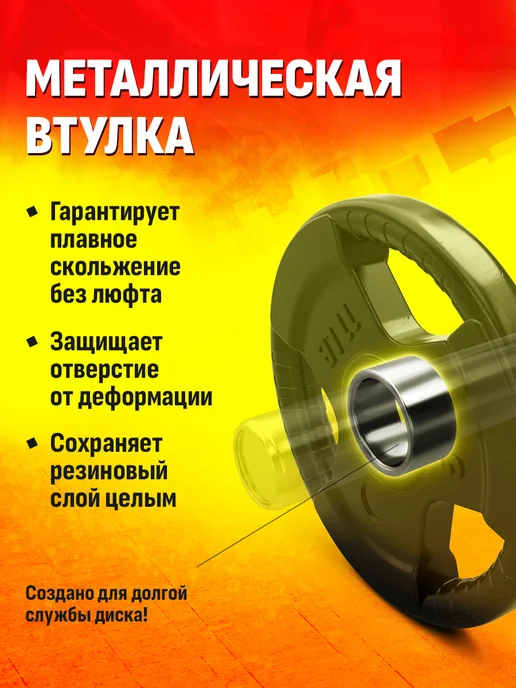 Profigym Блин для штанги и гантелей 10 кг - диск для грифа, 10 кг, фото 3