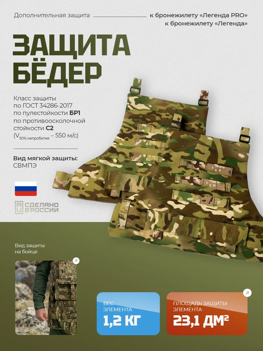 Бронеодежда защита бедер БР1 тактическая