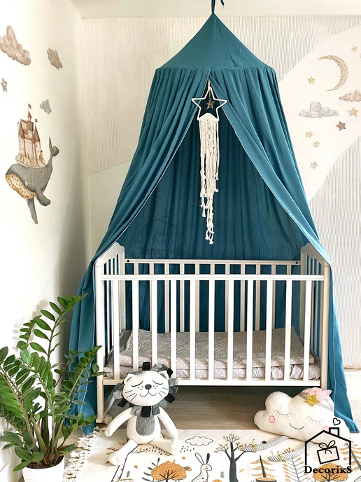 Балдахин для детской кровати Decoriks, голубой, фото 5