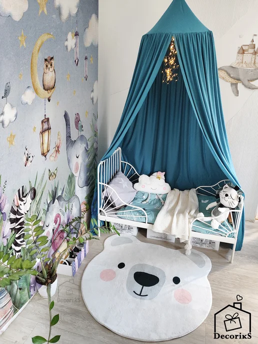 Балдахин для детской кровати Decoriks, голубой, фото 7