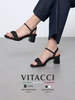 Босоножки летние черные из натуральной кожи vitacci 325151734 купить за 8 667 ₽ в интернет‑магазине Wildberries