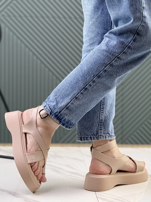 Fashionable shoes Босоножки, бежевый, фото 2