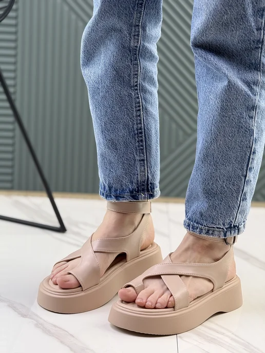 Fashionable shoes Босоножки, бежевый, фото 4